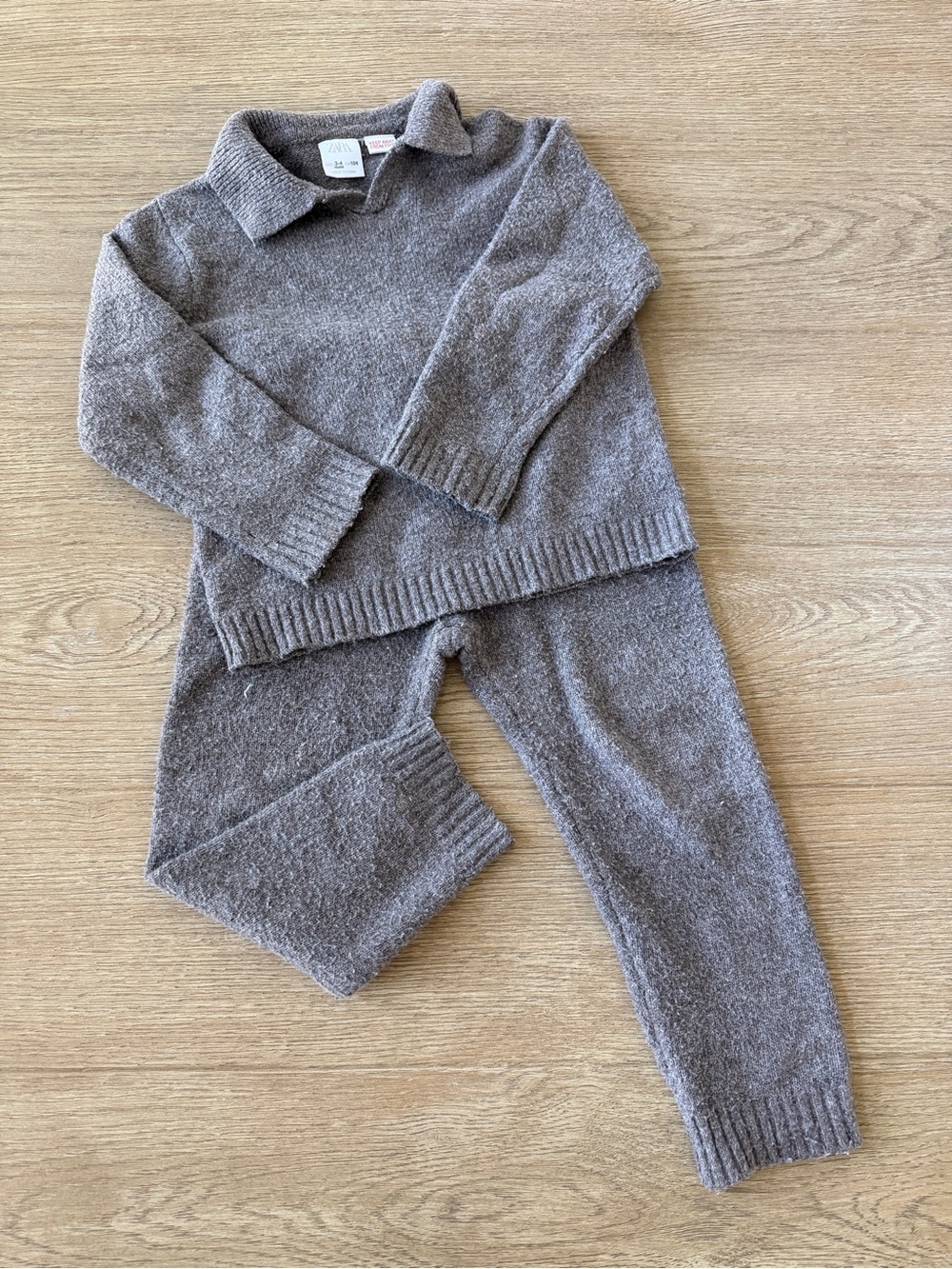 Zara Kids Brown Knit Matching Set